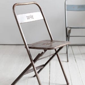 klaffstol i metall, antiksilver