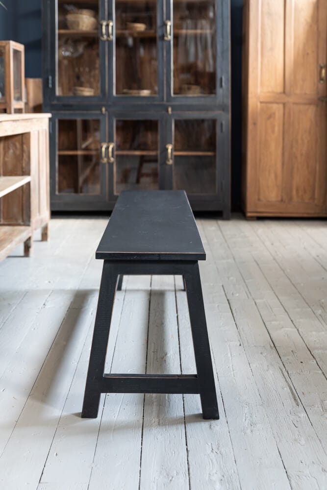 Svart träbänk 150 cm, BENCHE - Bild 2