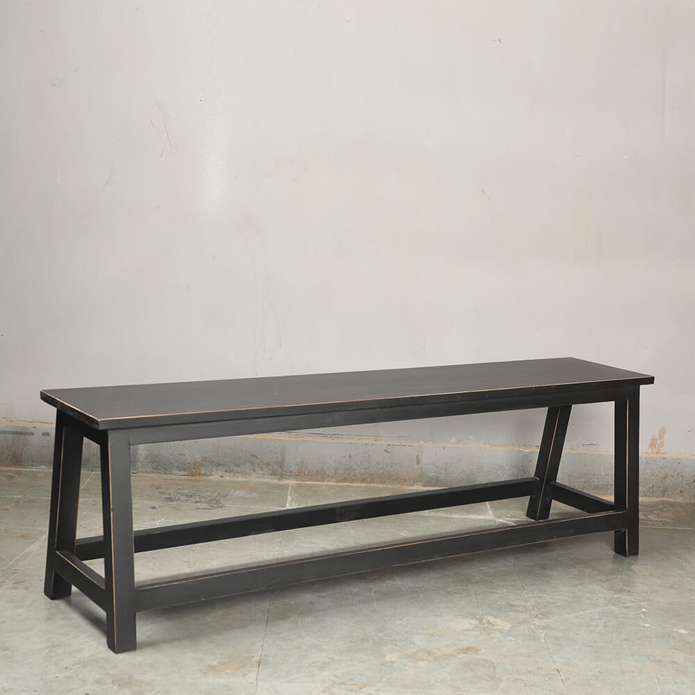 Svart träbänk 150 cm, BENCHE - Bild 3