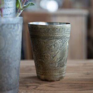 LASSI vintage glas i mässing 13-14 cm