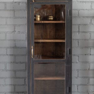 BATHIA Svart badrumsskåp i återvunnet trä