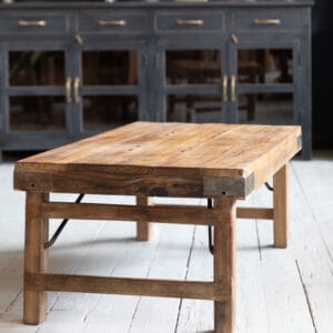 vintage soffbord naturfärgat trä
