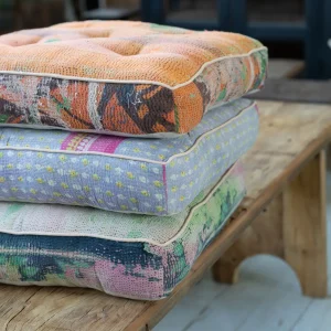 Sittdyna blandade vintagetyger KANTHA